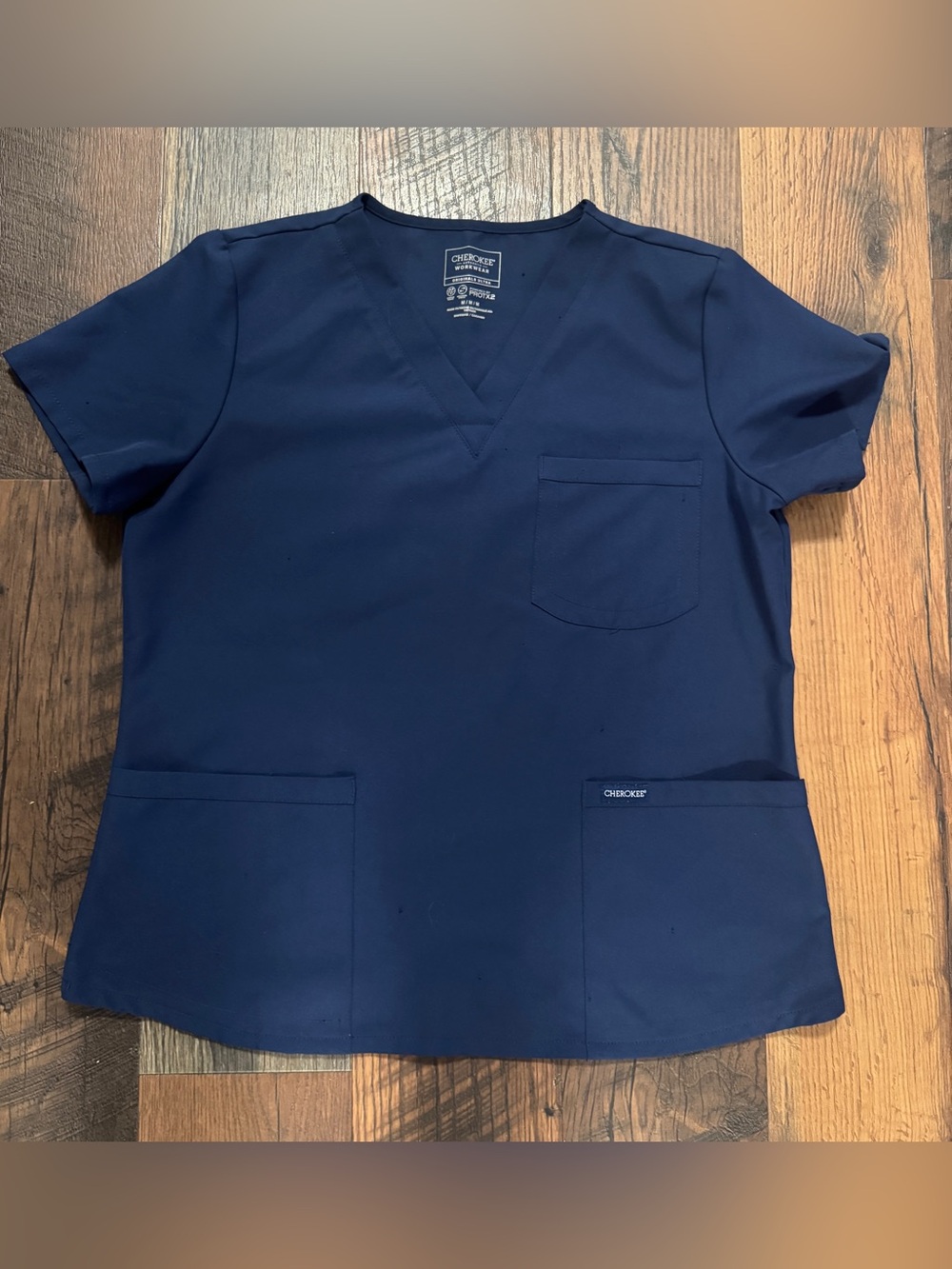 Cherokee Navy Blue V-Neck Medical Scrub Top